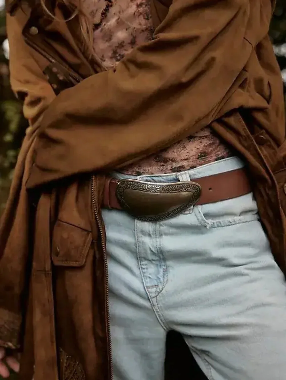Free People Paloma Buckle Belt Color Black 100% Buff Leather Sizes S-M And M-L